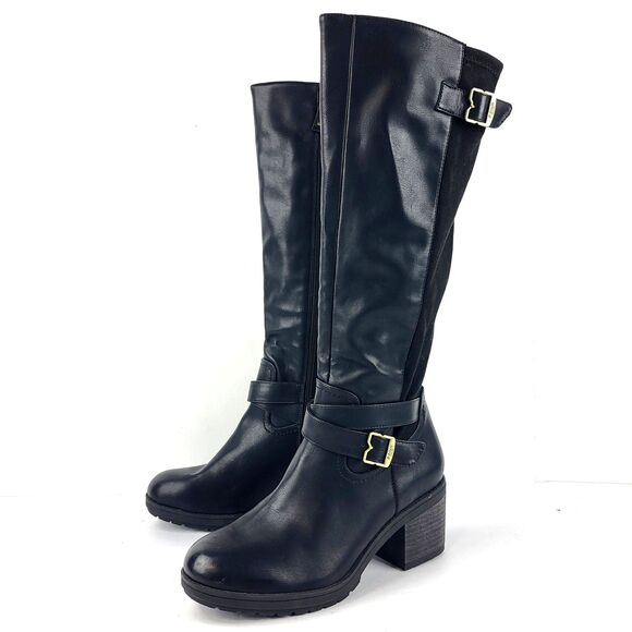 Dr. Scholl's Shoes - Dr. Scholls Prairie Boots Knee High Faux Leather Riding Black Size 9M